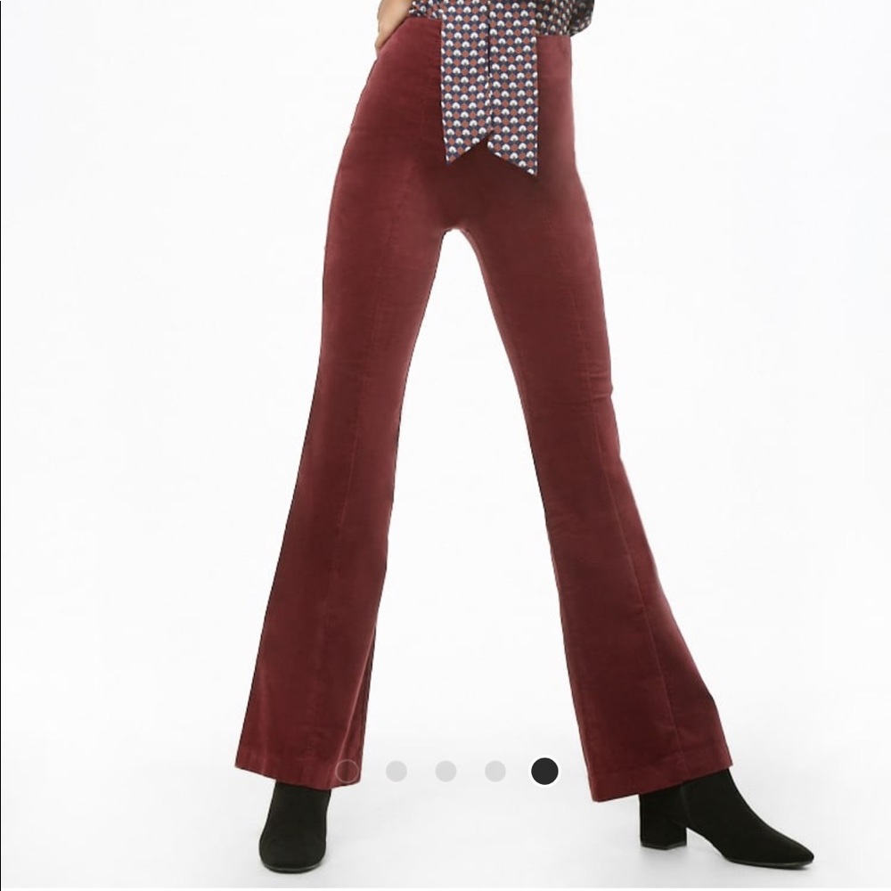 Velvet wide leg pants